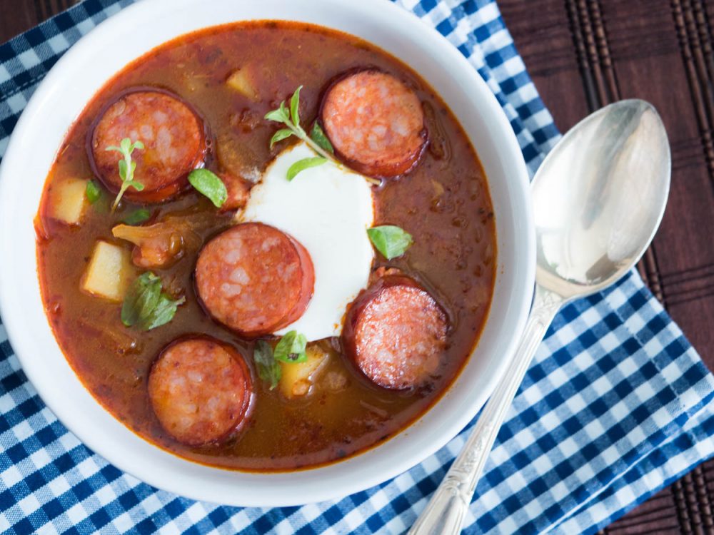 Sauerkraut Soup With Sausage And Smoked Paprika Oh My Chef 